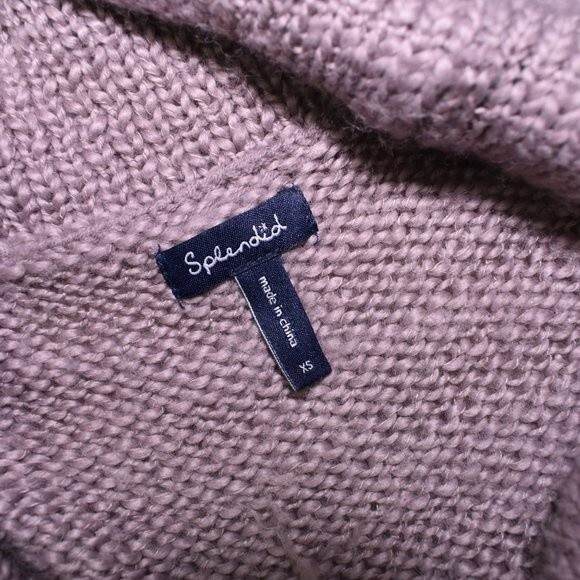 Splendid Wool Blend Knit Sweater Sz Small Slouchy Cowl Neck Short Sleeve - Picture 10 of 10